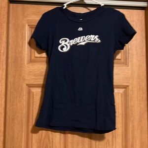 Women’s Size Small Majestic Milwaukee Brewers Short Sleeve Tee Ryan Braun NWOT